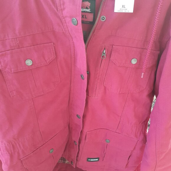SOLDNEW Berne Work Coat SZ XL Pink Canvas Softstone Sanded Duck Barn 100% Cotton - Picture 9 of 15